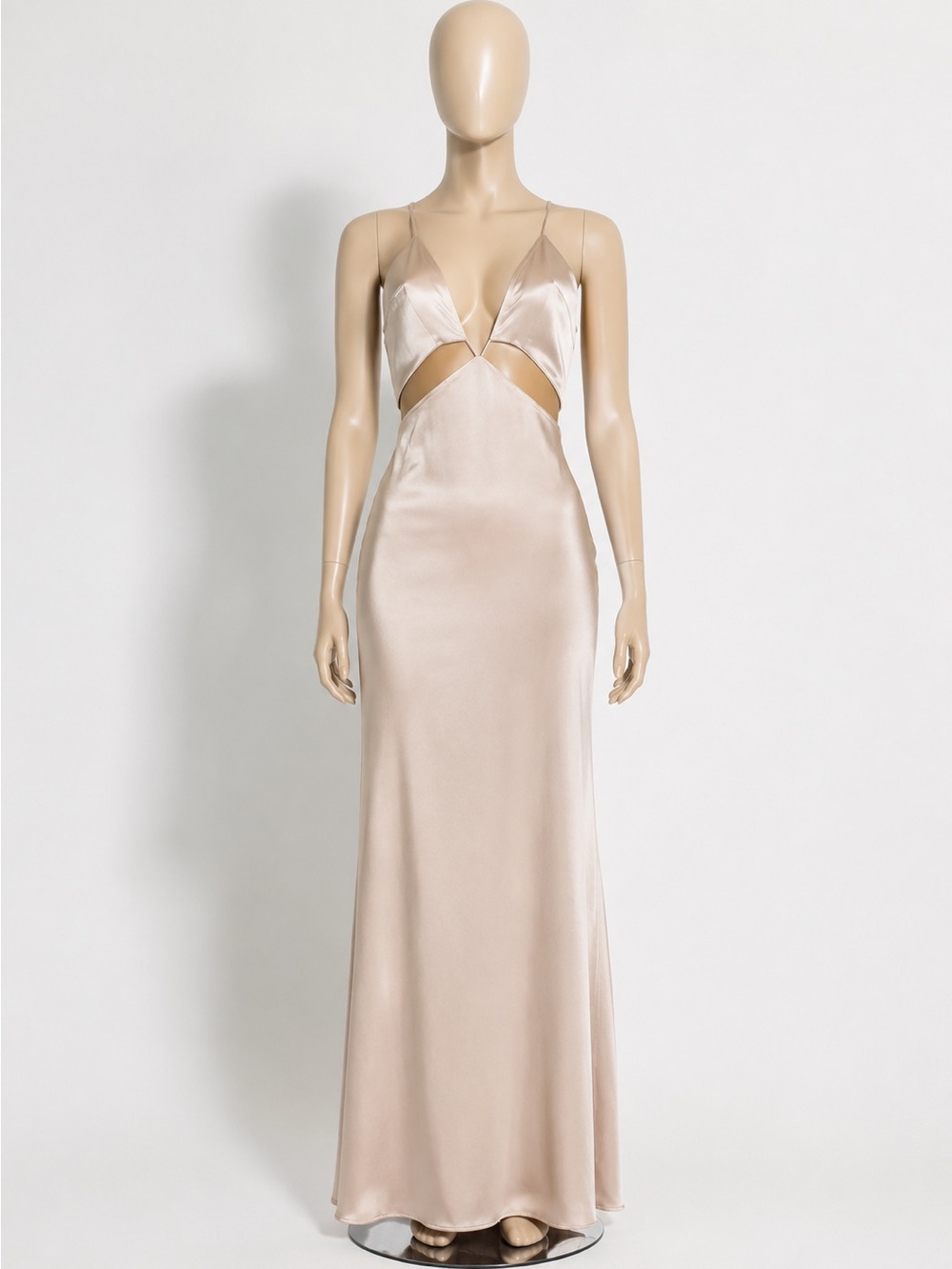 Princess Polly Satin Slip Dress in Champagne size 4 - Picture 4 of 8